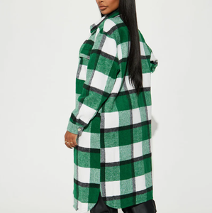 <span class=keywords><strong>Camicia</strong></span> Lunga Oversize a Quadri per Donna, Design Personalizzato all'Ingrosso, T-shirt con <span class=keywords><strong>Colletto</strong></span> e Bottoni in Cotone a Maniche Lunghe - Product Image 3