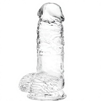 Dildo Realista Pequeño y Transparente de 6 Pulgadas, Impermeable, con Ventosa, Juguete Sexual para Adultos para Mujeres/Hombres, Uso en Punto G y Anal