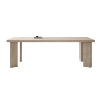 Ensemble de table et de chaises de salle à manger commerciales en marbre travertin moderne pour hôtel, salon, utilisation en extérieur, écologique et facile à nettoyer