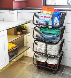 Cesta <span class=keywords><strong>de</strong></span> Metal para almacenamiento <span class=keywords><strong>de</strong></span> cables, contenedores <span class=keywords><strong>de</strong></span> Metal apilables para patatas, cebollas, frutas y verduras, soporte <span class=keywords><strong>de</strong></span> 5 niveles, organizador <span class=keywords><strong>de</strong></span> carro rodante - Product Image 5