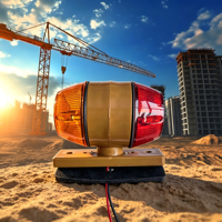 KaiHua Boîtier en plastique durable Rouge+Amber 24V 42W Feu de signalisation de bras de grue à allumage permanent Lampe d'avertissement pour flèche mobile