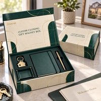Boîte cadeau magnétique personnalisée en carton rigide gris de 2 mm, papier couché, laminé brillant, imprimé CMYK avec logo en feuille d'or