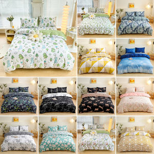 Yüksek kalite 3 parça yorgan yatak örtüsü seti dinozor leopar çiçek nevresim yastık kılıfı nevresim takımı - Product Image 1