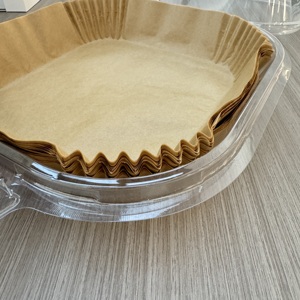 100 pcs chưa tẩy trắng cấp thực phẩm không dính trước hình thành nồi chiên không khí lò Pie Pan mù nướng <span class=keywords><strong>Silicone</strong></span> dầu mỡ giấy da lót giấy - Product Image 5