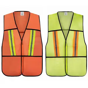 HIgh Vis Vest Free Size Colorful Security Vest Reflective Tape Breathable Design Safety Vest