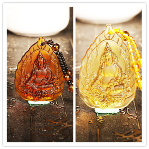 Collier perlé sculpté avec pendentif en forme de dragon <span class=keywords><strong>chinois</strong></span>, <span class=keywords><strong>poisson</strong></span> <span class=keywords><strong>rouge</strong></span>, Bouddha, fleurs, dieux, symbole religieux et d'engagement, doré - Product Image 3