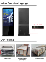 OEM 55 pouces 4K UHD support de sol multi-écran tactile kiosque système de fenêtre signalisation numérique publicité Machine affichage programme d'exécution