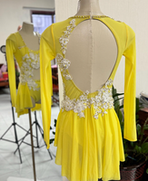Robe de Danse Lyrique de Compétition Pole Dance Luxe Effet Scintillant Couleur Unie Personnalisable Costume de Danse Lyrique Ballet