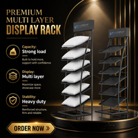 Présentoir vertical personnalisable pour oreillers, support métallique sur pied pour exposition en magasin de détail