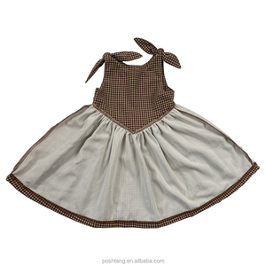 Vêtements <span class=keywords><strong>d</strong></span>'<span class=keywords><strong>été</strong></span> personnalisés pour <span class=keywords><strong>petite</strong></span> fille <span class=keywords><strong>Robe</strong></span> <span class=keywords><strong>à</strong></span> carreaux en coton et lin avec doublure en viscose <span class=keywords><strong>Robe</strong></span> sans manches nouée <span class=keywords><strong>à</strong></span> <span class=keywords><strong>bretelles</strong></span> - Product Image 2