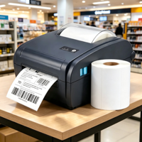 Imprimante d'étiquettes de codes-barres thermiques haute vitesse de 4 pouces, interface USB, en stock, compatible USPS UPS FedEx