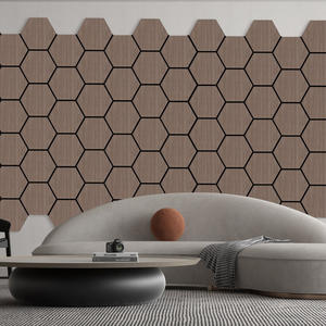 12 pièces panneaux acoustiques auto-adhésifs <span class=keywords><strong>de</strong></span> conception hexagonale moderne insonorisés en <span class=keywords><strong>bois</strong></span> haute densité pour absorbant le bruit <span class=keywords><strong>de</strong></span> l'hôtel - Product Image 4