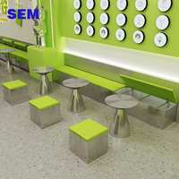 Ensemble de table et de chaises de salle à manger en acier inoxydable de qualité supérieure SWM, mobilier de restaurant à usage commercial pour café, bar, espace de repos