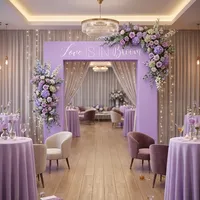 Arche photo 3D violette, cadre de porte en aluminium robuste de 32 mm, qualité de location pour événements de mariage bohèmes de luxe
