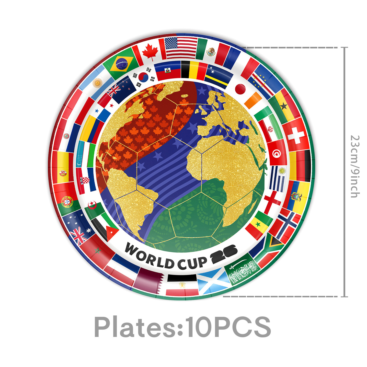 10 assiettes de 9 pouces