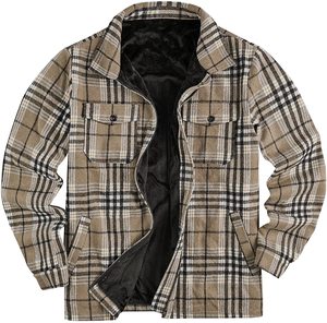 Faccia da uomo in cotone <span class=keywords><strong>verde</strong></span> con fodera in pile di poliestere Plaid invernale e <span class=keywords><strong>giacca</strong></span> <span class=keywords><strong>camicia</strong></span> di flanella calda in velluto - Product Image 2