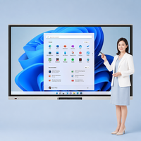 65-дюймовая интерактивная смарт-доска 4K LED с мультитач-экраном, Android/Windows, беспроводная передача для использования в классах