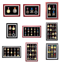 16x16 pouces Marathon Triathlon Football Gymnastique Sport 3D En Bois Pin Médaille Vitrine Shadow Box Frame Runner Photo Frame