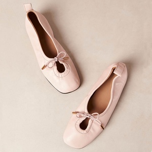 <span class=keywords><strong>Bailarinas</strong></span> de cuero genuino suave <span class=keywords><strong>con</strong></span> <span class=keywords><strong>lazo</strong></span> Pisos de boda para invitados Zapatos de cojín - Product Image 5