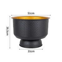 Seau à glace noir champagne en métal, double paroi, acier inoxydable martelé, pour bar, fête, mariage, banquet, barbecue en plein air