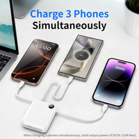 Grosir Pabrik OEM Logo Terpasang 2 Kabel Penyangga Magnetik Power Bank Mini Kecepatan Tinggi PD20W Kualitas Tinggi 10000mAh Portabel