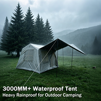 6.5 ㎡   Tente de camping gonflable Ridge, tente de glamping en Oxford 300D Titanium Blackout avec poutres pneumatiques en PVC et auvent intégré