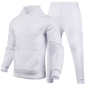 Ensemble de survêtement pour homme 100% coton, uni, printemps, personnalisé, avec sweat à capuche en crochet, marque privée - Product Image 5