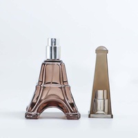 Botol Parfum Menara Besi Warna-warni Transparan Kosong 30ml Botol Kaca Isi Ulang dengan Semprotan dan Tutup Ulir CN