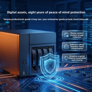 Mini PC NAS 4 baies N100 avec CPU, double réseau 2.5G, pour travail à distance, <span class=keywords><strong>cloud</strong></span> privé, <span class=keywords><strong>stockage</strong></span> de fichiers en réseau, 4G DDR4, 64G SSD - Product Image 2