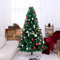 Sapin de Noël Artificiel 180cm en PVC Dense Pré-orné avec un Ensemble de Boules Décoratives pour Hôtels, Centres Commerciaux et Vitrines de Magasins