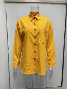 Nouveau cardigan polo printemps/été à boutonnage simple, chemise décontractée à manches longues et épaules tombantes - Product Image 2