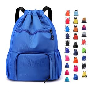 Sac à dos unisexe personnalisé à faible MOQ avec logo, étanche, à cordon de serrage, en polyester, pour le sport, le rangement, capacité 20-38L, plage et extérieur - Product Image 1