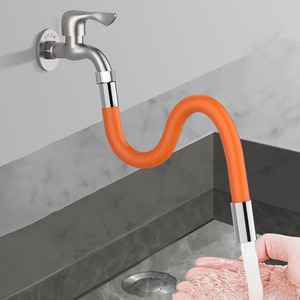Tube d'extension de robinet orange 50 cm, design col de cygne, pour utilisation sous évier et sur balcon - Product Image 1