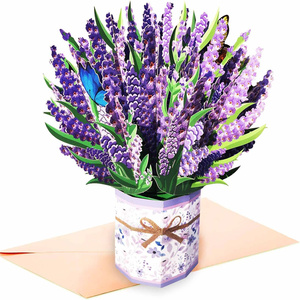 <span class=keywords><strong>Carte</strong></span> d'anniversaire pop-up fleur lys cadeau en carton <span class=keywords><strong>de</strong></span> vente chaude <span class=keywords><strong>pour</strong></span> maman femme ami saint valentin fête des mères pensant que vous vous souciez - Product Image 1