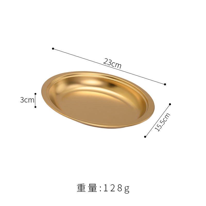 Plato de queso pequeño de 23*15cm (dorado)