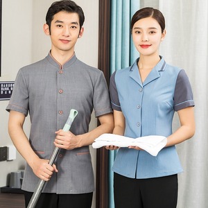Uniforme <span class=keywords><strong>de</strong></span> Manga Corta para Personal <span class=keywords><strong>de</strong></span> <span class=keywords><strong>Limpieza</strong></span>, Servicio <span class=keywords><strong>de</strong></span> Habitaciones y Recepción <span class=keywords><strong>de</strong></span> Hotel y Restaurante, para Hombres y Mujeres, 100% Algodón - Product Image 1