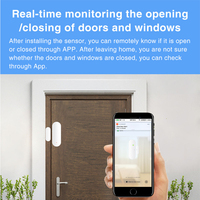 Capteurs de contact sans fil pour fenêtre ouverte/fermée Alexa Google Smart Life Tuya App, capteur de porte intelligent Wifi Tuya CE Blanc CN;GUA
