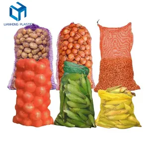 Bahan Mentah 20kg 30kg 50kg Polipropilena tenun merah Leno PP untuk tas jaring penjualan langsung pabrik Shandong