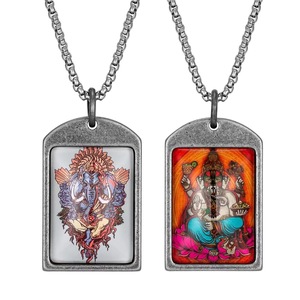 Ganesha Thangka Style Buddhist Amulet Pendant Stainless Steel <b>Necklace</b> Unisex Gift Jewelry 216098 - Product Image 1