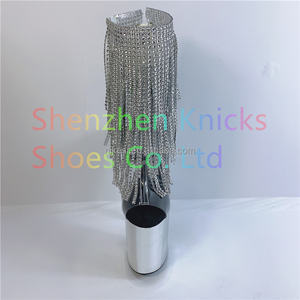 8 इंच-20 सेमी सेक्सी खुले पैर टासल सिर के टखने के जूते-अप ज़िप बंद करना महिलाओं के लिए सुपर हाई एड़ी वाटरप्रूफ प्लेटफॉर्म - Product Image 6