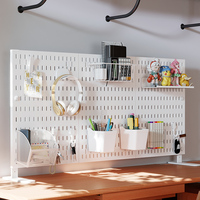 Organisateur de comptoir en panneau perforé, support de bureau réglable avec crochets pour le bureau, la maison, le gaming, étagère de rangement peu encombrante
