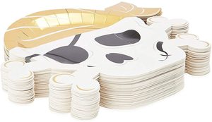 Vaisselle de fête d'anniversaire, assiettes jetables dorées à l'or fin, motif squelette viking bronzé, fabrication sur mesure - Product Image 4