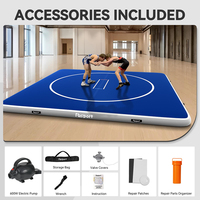 Tapis de lutte gonflable 16ft/13ft/10ft, tapis de Jiu Jitsu pliables, tapis de lutte pour la maison, tapis en PVC imperméable pour BJJ MMA Grappling