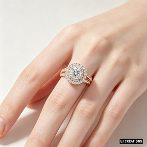 Bague de mariage personnalisée en or massif S925/10K/14K/18K avec diamant rond brillant de 1,0 carat cultivé en laboratoire, qualité VVS-VS - Product Image 5