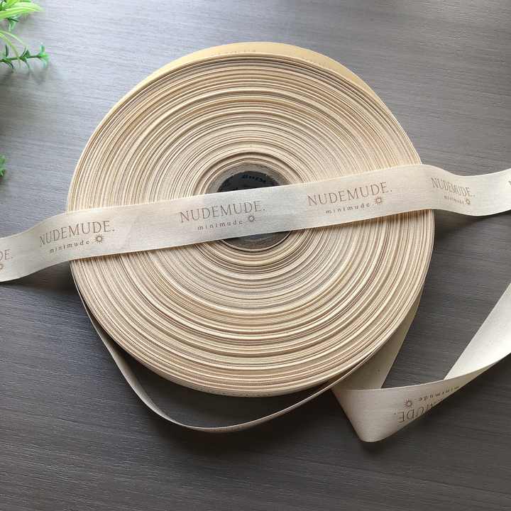 Custom Printed 1-inch Single Face Pure Cotton Ribbon Rolls with Brand ...