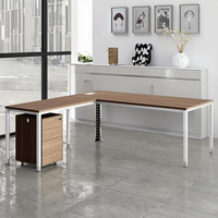 Scrivania Direzionale Standard con Mobiletto Mobile Combinazione con Vassoio Tastiera Regolabile Postazione di Lavoro per Ufficio