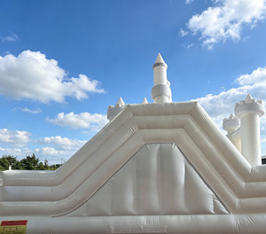 Château gonflable de luxe tout blanc de qualité commerciale avec toboggan pour événements de mariage et <span class=keywords><strong>location</strong></span> - Product Image 5