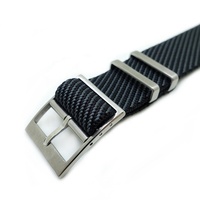 Bracelet de ceinture de sécurité de qualité supérieure de 1.2mm d'épaisseur 18/20/22mm Bracelets de montre en nylon sergé avec couture d'extrémité