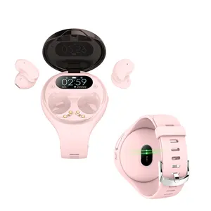 Smart Horloge Draadloze Blutooth-Compati Oortelefoon Tws 2 In 1 Sleep Monitor Mannen Digitale Horloges Voor Android Ios