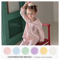 En stock – Ensemble de pyjamas 100 % coton pour enfants, imprimé animaux de dessin animé, vêtements d'intérieur pour enfants, 2 pièces, vêtements de nuit, vente en gros personnalisée en gros d'usine